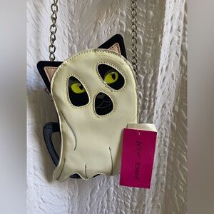 Betsey Johnson Halloween “Glow In The Dark Cat Ghost” Purse NWT ***